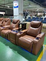 Elektrischer Relaxsessel aus Leder für Heimkino, Keller oder Medienraum – Power-Theater-Sofa mit Kopfstütze