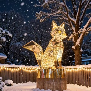 Custom Life Size <strong>Christmas</strong> <strong>Fox</strong> Light Outdoor Waterproof IP65 LED Decor for Theme Park Thanksgiving Home &amp; Holiday <strong>Decoration</strong> - Product Image 6