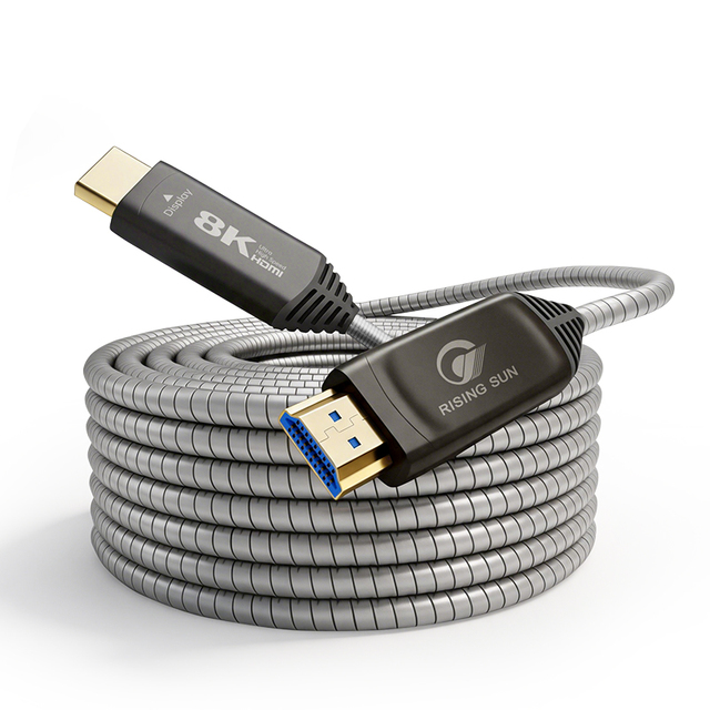 Armored Fiber Optic for 2.1 Cable 8K 60Hz 4K 120Hz 48Gbps Ultra High Speed Active Optical (AOC) for Microphone Speaker