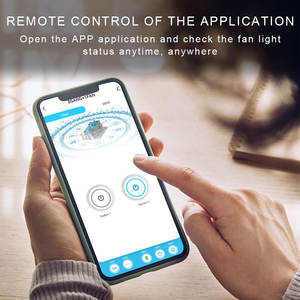 Langyeao US Smart WiFi BLE Fan + 2 GANG สวิตช์ไฟกระจกแผงสัมผัสวัสดุ Alexa Google Home เข้ากันได้กับ Tuya Smart Life APP - Product Image 3