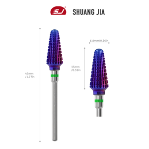 SHUANGJIA Purple <span class=keywords><strong>Tornado</strong></span> 6,8mm brocas de carburo para uñas fresas profesionales manicura portátil herramientas duraderas para uñas salón - Product Image 4