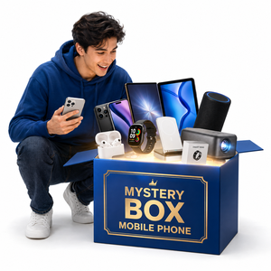 Caja Misteriosa con Teléfono Móvil <span class=keywords><strong>de</strong></span> Marca Aleatoria, Smartphone 5G Desbloqueado, 128GB/256GB <span class=keywords><strong>de</strong></span> Almacenamiento, Desbloqueo por Huella Dactilar, Regalo Festivo - Product Image 1