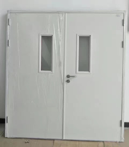 Puerta de acero tasada con fuego de doble hoja, 2000mm x 2100mm, con bloqueo de cilindro de varilla de empuje - Product Image 2