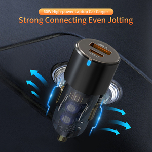 Chargeur de voiture USB C rapide 60W, chargeur allume-cigare à 2 ports à charge rapide compatible avec tablette, iPhone, iPad, automobile - Product Image 4