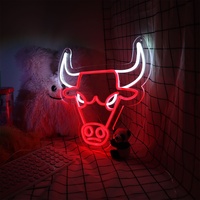 Lumières néon de taureau, enseigne néon LED pour mur, chambre d'enfant, fête de Noël, décoration de bar