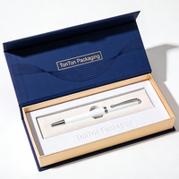 Boîte magnétique personnalisée et boîte cadeau bleue pour cadeau promotionnel, papier bleu élégant