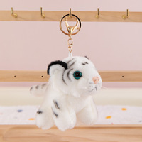 Gantungan Kunci Boneka Harimau Kecil Simulasi, Figur Harimau Putih Lucu, Liontin Tas Sekolah, Hadiah Anak-Anak
