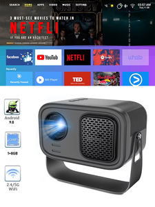 โปรเจคเตอร์ขนาดเล็ก สมาร์ททีวี WIFI พกพา โฮมเธียเตอร์ ซีนีม่า รองรับ Android IOS โทรศัพท์มือถือ ฉายวิดีโอ 4k โปรเจคเตอร์ LED - Product Image 5