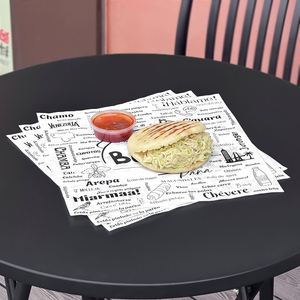 Wholesale Custom Logo Food Grade Greaseproof Wax <b>Paper</b> Waterproof Disposable <b>Wrapping</b> <b>Paper</b> for Burger Takeaway Packaging - Product Image 2
