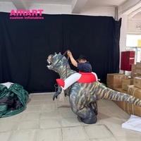Costume de dinosaure gonflable géant rouge de 2 m avec ventilateur pour la promotion publicitaire et les événements
