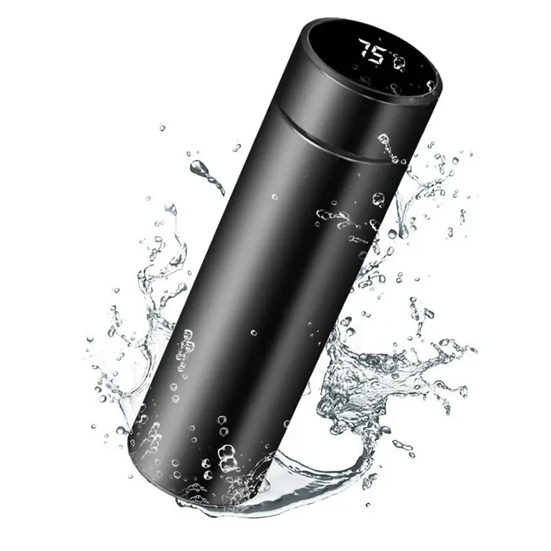 Zogifts Doppelwand-Marker Erinnerungsfunktion mit Led-Temperaturanzeige Vakuumflasche aus Edelstahl intelligente Wasserflasche