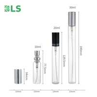 Atomiseur de parfum portable cylindrique transparent de haute qualité personnalisé de 10 ml, 20 ml, 30 ml, flacons d'échantillon de parfum en verre à col serti