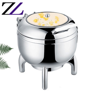 Réchaud à soupe Yufeh <span class=keywords><strong>en</strong></span> acier inoxydable pour cuisine, station à soupe, urne, seau avec couvercle <span class=keywords><strong>en</strong></span> <span class=keywords><strong>verre</strong></span>, support rond, réchaud à soupe - Product Image 3