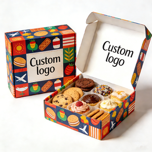 Boîte en carton kraft avec compartiments pour sauces, churros, pain, gâteaux, emballage pour collations, boîte à gaufres, boîte à biscuits émietlés - Product Image 1