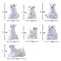 Artisanat en résine rétro, style héritage, peint à la main, motif ours polaire artistique, pour la création de globe à neige DIY et de paysages d'hiver miniatures