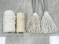 Fil de coton régénéré mélangé à du polyester recyclé et fil à tricoter brut pour la fabrication de serpillères