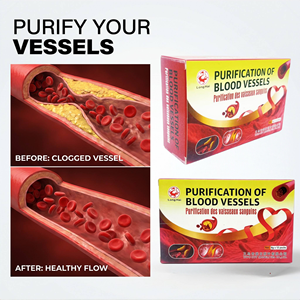 Thé de purification des vaisseaux sanguins à la formule puissante, boîte de 80g |   Mélange d'herbes naturelles pour la <span class=keywords><strong>santé</strong></span> cardiaque <span class=keywords><strong>et</strong></span> le soutien de la circulation sanguine, 10 sachets - Product Image 1