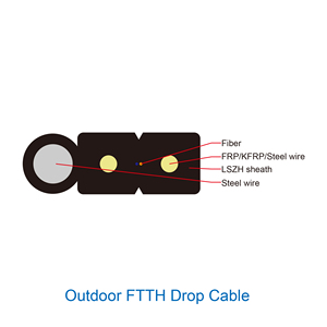 Ventes directes d'usine intérieur extérieur 1 2 4 6 8 10 12 14 16 18 20 22 24 core LSZH PE veste FTTH câble de dérivation à <span class=keywords><strong>fibre</strong></span> <span class=keywords><strong>optique</strong></span> - Product Image 2