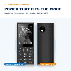 โทรศัพท์มือถือปุ่มกด 4G LTE รองรับสองซิม จอ HD IPS แสดงผลเต็มหน้าจอ ปุ่มกดขนาดเล็ก ภาษาอังกฤษ สมาร์ทโฟนสำหรับธุรกิจและสำรองข้อมูล - Product Image 1