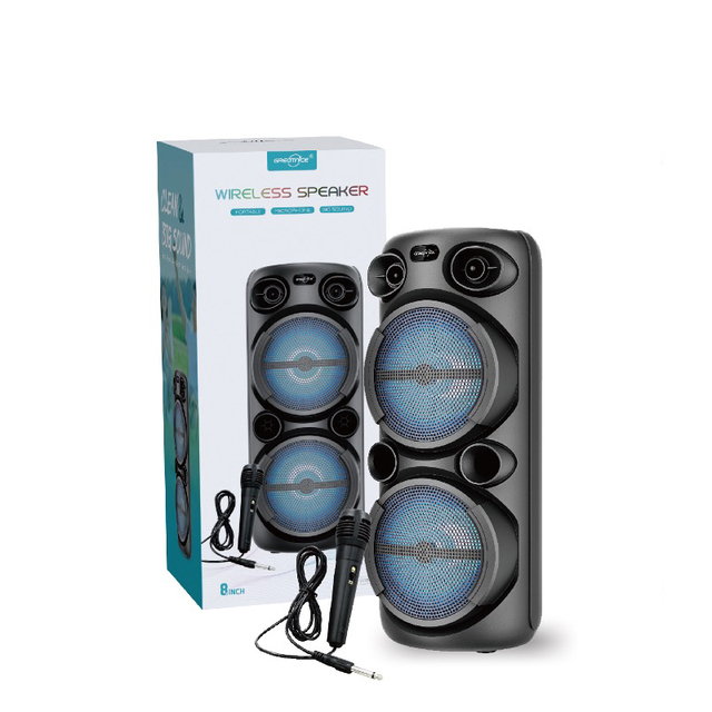 New Products 8 Inch Dual Wireless BT Speaker Subwoofers Karaoke Portable Woofer Party Box Speakers Music