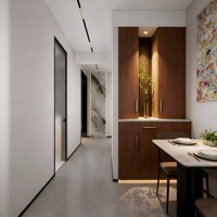 Meuble à chaussures d'entrée avec éclairage LED, blanc moderne flottant, avec tiroirs et étagères ouvertes
