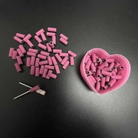 50 pièces de fraises à ongles en forme de cœur, bande abrasive avec # Bandes de ponçage pour ongles en gel, 80, 150, 240 grains, pour retirer le vernis à ongles, mini bandes de ponçage pour ongles
