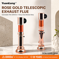Tuyau d'évacuation de fumée pour barbecue coréen à hauteur réglable, télescopique, en acier inoxydable épaissi, avec ventilateur intégré, personnalisable