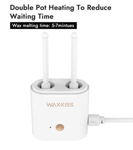 Waxkiss Patent tasarım çift burun kulak balmumu isıtıcı kiti Mini taşınabilir epilasyon burun ağda ısıtıcı balmumu kiti - Product Image 5