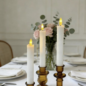 Bougie électronique télécommandée à manche, blanche et lisse, 25 cm, directement de l'usine, idéale pour les mariages, les anniversaires et les dîners en famille - Product Image 3