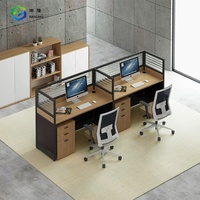 Vente en gros Bureau de bureau Mobilier de bureau moderne Table Verre Centre d'appels Postes de travail