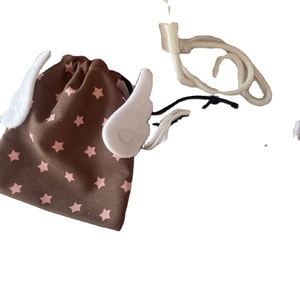 Fashion Portable Geometric <b>Drawstring</b> Cosmetic <b>Bag</b> Polyester Dust Storage Pouch <b>Makeup</b> Stationery Travel Organizer with Wings - Product Image 1