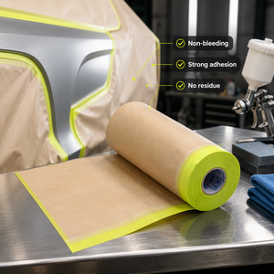 Papier de masquage pré-adhésif, 6'' x 50 pieds, papier de protection adhésif pour peintres, pour couvrir les voitures - Product Image 5