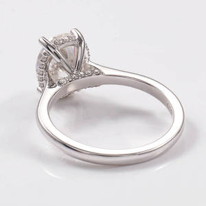 <span class=keywords><strong>Prix</strong></span> de gros personnalisé, bague de fiançailles en <span class=keywords><strong>or</strong></span> véritable massif 10K 14K <span class=keywords><strong>18K</strong></span>, taille ovale, solitaire, moissanite, pour femmes, bijoux fins, cadeau - Product Image 4