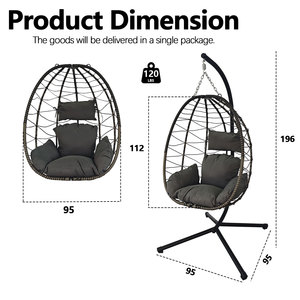 Outdoor All Weather Cheap <strong>UK</strong> Camping <strong>Garden</strong> Furniture Rattan Outdoor Patio Balcony <strong>Egg</strong> Shape Hanging Swing <strong>Chair</strong> - Product Image 2