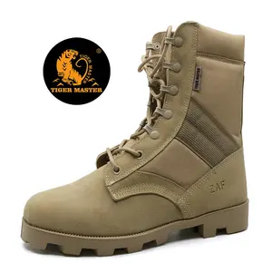 Suede Leather Anti Slip Oil Resistant Wear Proof Rubber Sole Cemented Steel Toe Protection Outdoor Desert Safety Boots