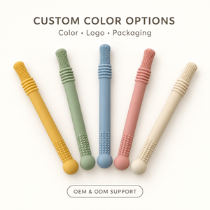 Mordedor de Silicona de Grado Alimenticio para Bebés, Juguete de Masticación Texturizado de Doble Extremo, Varita de Dentición para Bebés y Niños Pequeños, Entrenamiento Sensorial Oral - Product Image 5