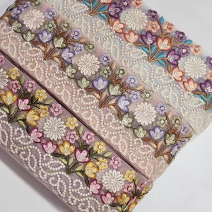 ชุดเดรสหรูหราลูกปัดลูกไม้ผ้าผู้หญิงซูดาน toub ขายส่งทนทานโดยใช้ผ้าฝ้ายฝรั่งเศสราคาต่ํา - Product Image 1