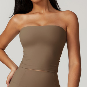 <span class=keywords><strong>Top</strong></span> corto sin tirantes para mujer, sujetador deportivo acolchado liso, chaleco sin espalda, <span class=keywords><strong>top</strong></span> <span class=keywords><strong>bandeau</strong></span> sin mangas para mujer - Product Image 1