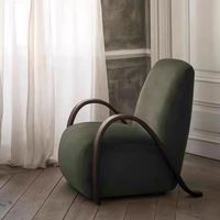 Fauteuil de salon design moderne en bois massif avec accoudoirs en tissu velours pour la maison