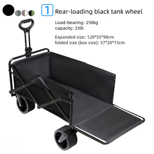 Carrito de Camping Resistente de Acero, Extra Grande, Plegable, para Exteriores, Modelo <span class=keywords><strong>Camper</strong></span> Negro OEM - Product Image 4