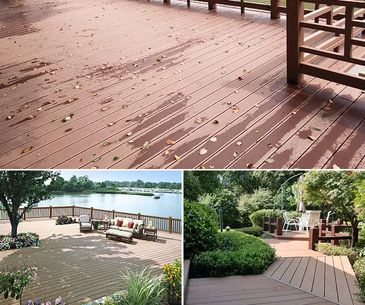 Wood Floor 3D Embossing Texture WPC Decking Composite Deck Floor Waterproof