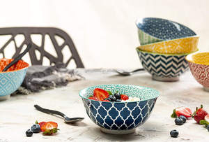 Bol rond à Dessert en céramique, ustensile de cuisine pour yaourt, faire des Designs multicolores - Product Image 5