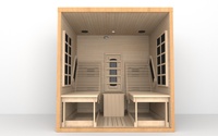 Prix d'usine Sauna infrarouge Sauna intérieur en bois massif pruche 2 personnes Salle de sauna sec infrarouge lointain sain
