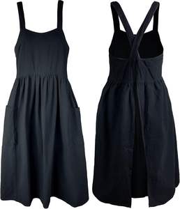 <b>Kitchen</b> Linen <b>Apron</b> Cross Back Work <b>Apron</b> for <b>Women</b> with Pockets Pinafore Dress X Cross Halter <b>Apron</b> for Baking Chef Gardening - Product Image 5