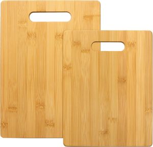 Planche à découper en bambou avec poignée latérale, compatible couteau, robuste, pour fruits et légumes en cuisine - Product Image 1