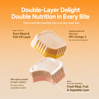 Boîte de nourriture humide complète et équilibrée pour chats, 40g*4, pâté double couche avec huile de poisson, saveurs variées de poulet, canard, lapin et krill