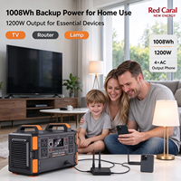 Station d'alimentation portable certifiée CE 1200W 1008Wh, contrôleur de charge solaire MPPT lithium-ion pour extérieur et maison, idéale pour le camping