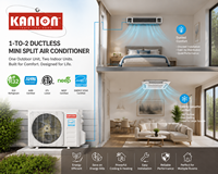 Climatiseur Mini Split Double Zone USA R32 Pompe à Chaleur DC Inverter 18000 24000 36000 BTU Sans Conduit SEER2 AHRI ETL Vente en Gros OEM