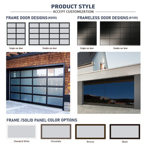 Puertas de garaje de vista completa de vidrio de aluminio templado superior automático seccional moderno de fábrica CHI para casa - Product Image 4