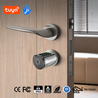 Serrure cylindrique intelligente scandinave extérieure étanche IP66 TTLock Tuya avec empreinte digitale, code, carte NFC et téléphone électronique